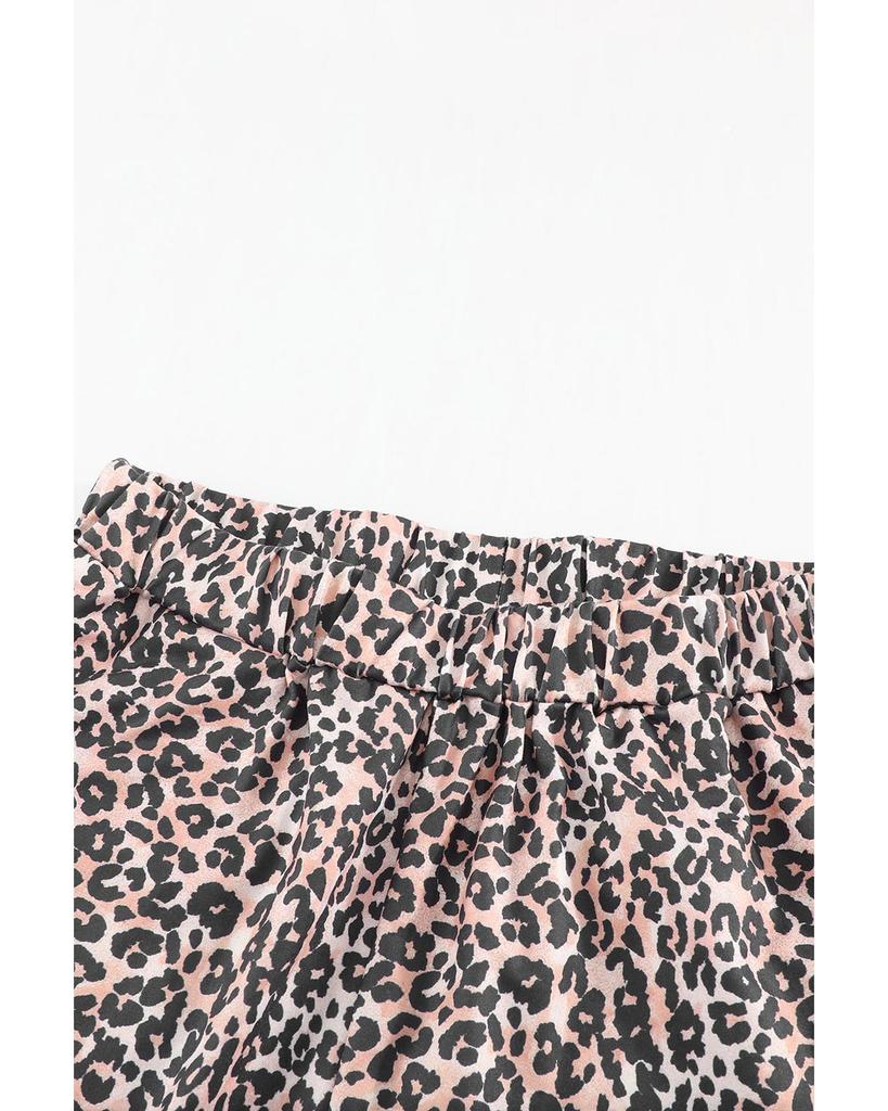 Azura Exchange Комплект одежды для отдыха с леопардовым принтом и топом с длинными рукавами