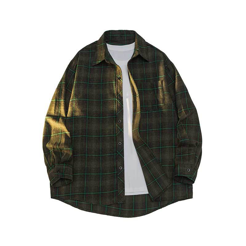 Мужская клетчатая рубашка с длинным рукавом, свободная куртка, мужская и женская рубашка, универсальная, красивая, мужская волосатая рубашка
