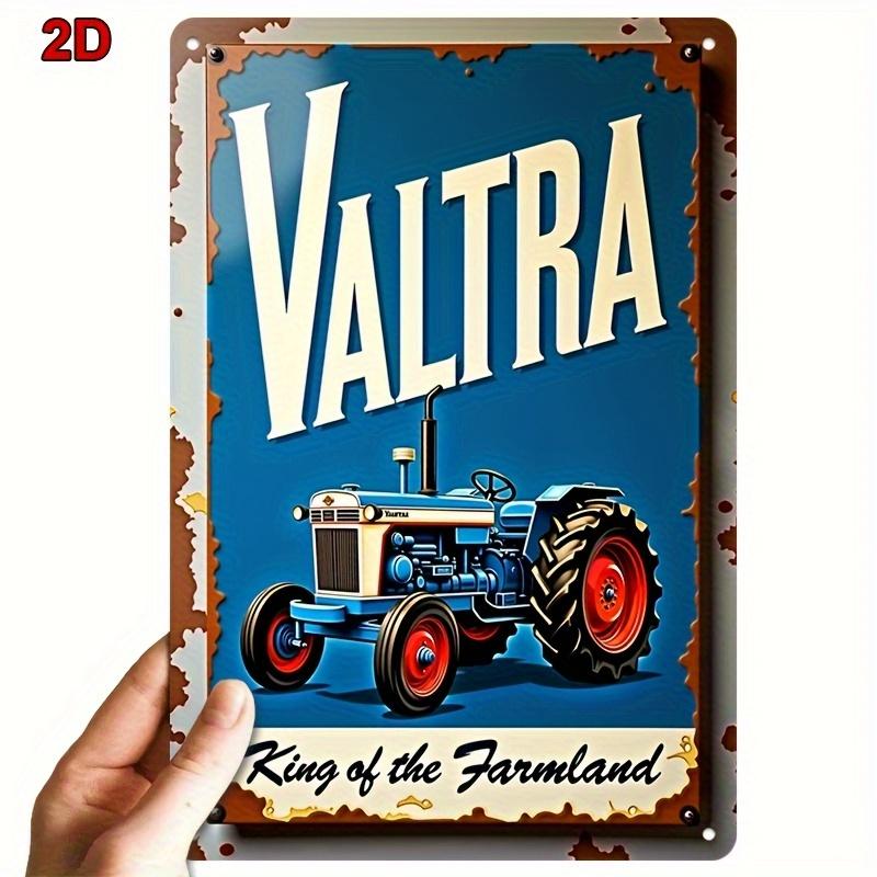 Металлическая жестяная табличка Valtra Трактор Король Поля Тяжелая Фермерская Декорация с Дизайном Трактора в Синем Красном Ретро Агр