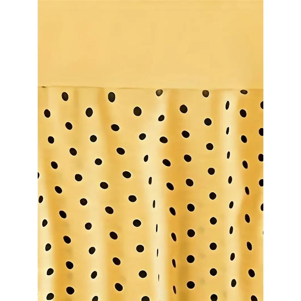 Damska piżama sukienka z krótkim rękawem z okrągłym dekoltem w kropki Wygodna sukienka