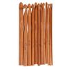 12pcs Crochet Hooks Carbonized Round Bamboo Ergonomic Handle Recognizable Size Knitting Needles Set