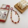 Cartoon Lucky Cat Mobile Phone Lanyard Hand-beaded Car Keychain Cute Phone Charm