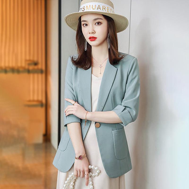 Новый стиль, маленький блейзер, женский тонкий топ, костюм, блейзер с короткими рукавами, лето