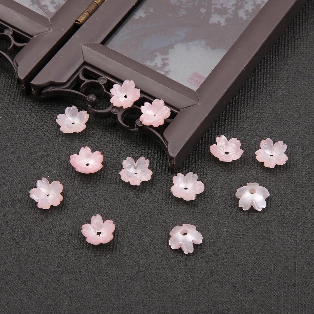 1000 шт. Акриловые подвески-шармы в виде цветков из имитации ракушки для изготовления ювелирных изделий, антикварные аксессуары