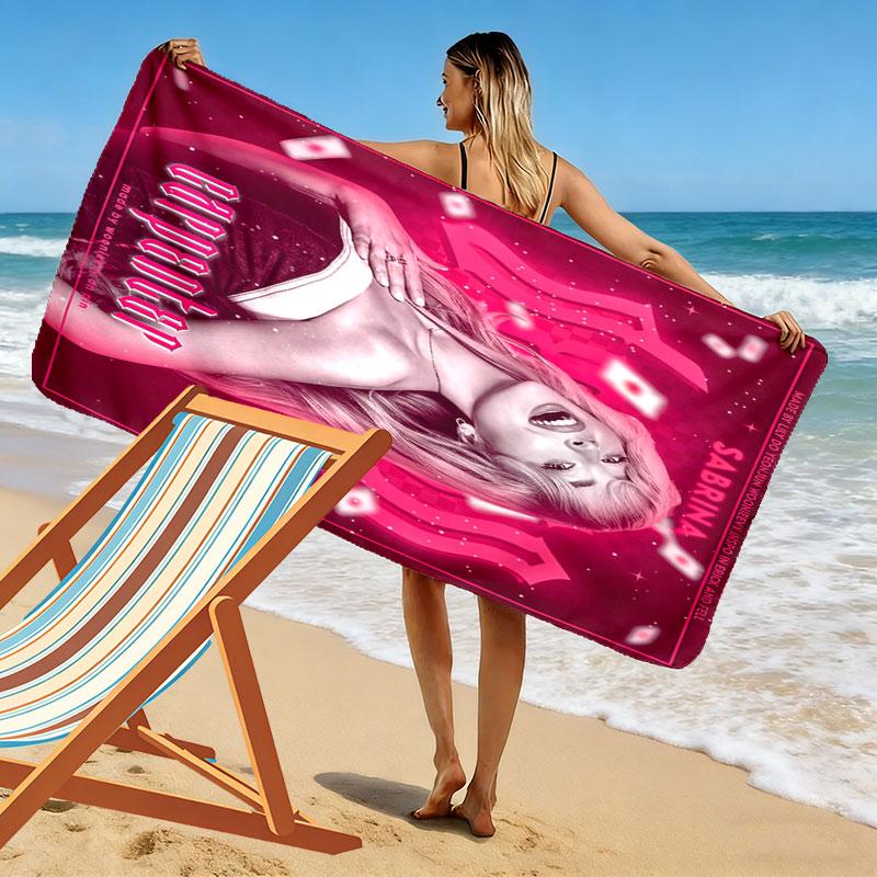 Sabrina Carpenter Magic Print Beach Towel, Large Soft Quick Dry Towel for Beach Camping Swimming
