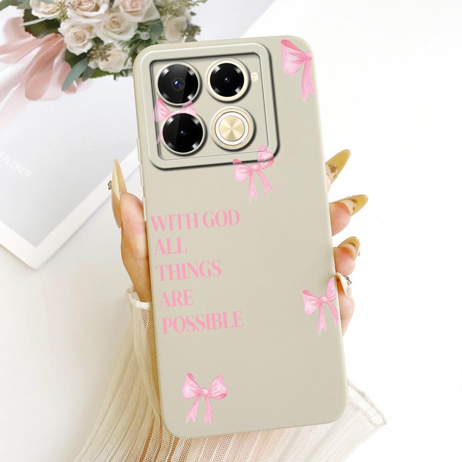 For Infinix Note 40 Pro 4G 5G / Note 40 Pro+ / Note40 X6853 Cute Cat Flower Cartoon Phone Case Soft Silicone Cover Bumpers