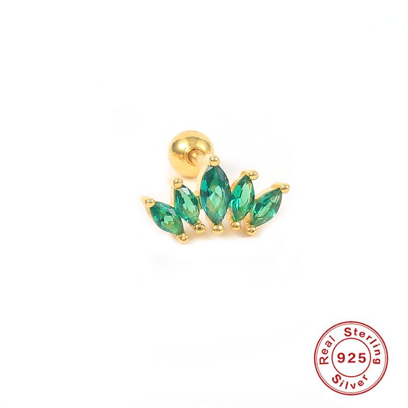 Серьги-гвоздики из стерлингового серебра S925 с одной короной, самые продаваемые модные женские серьги с бриллиантовой нитью для пирсинга ушей