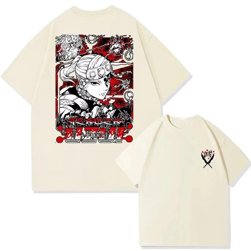 Горячая кровь Аниме Уличная мода Футболка с принтом Круглый вырез Короткий рукав Спортивная и повседневная футболка Хлопковая парная футболка Унисекс