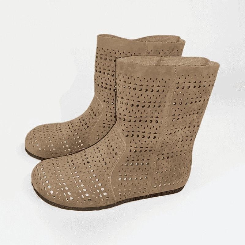 British Style Versatile Maillard Retro Hollow Boots Summer New Boots Breathable Flat Bottom Hole Foreign Air Cool Boots