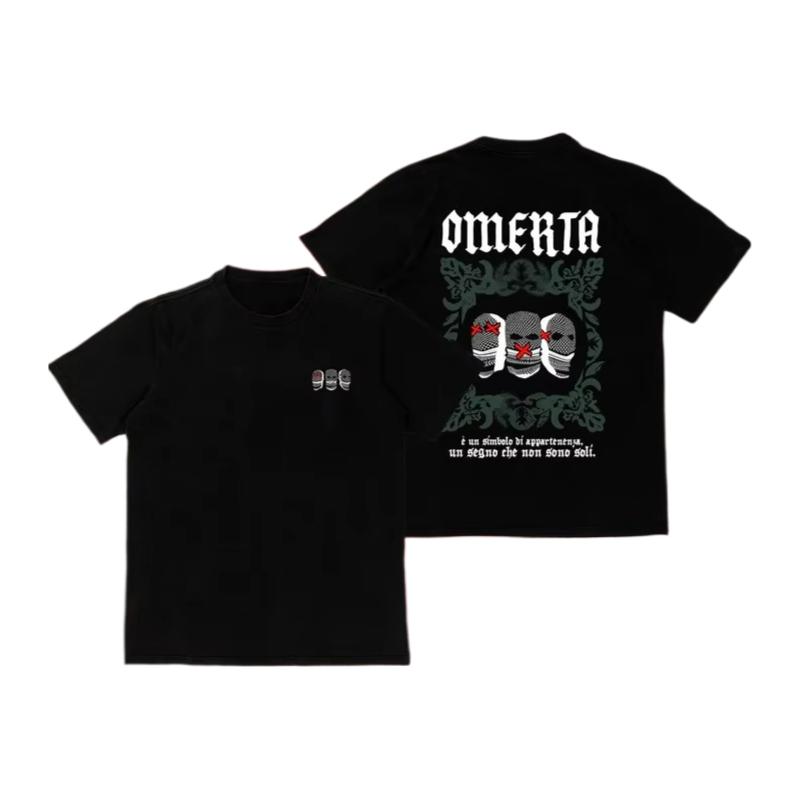 2025 High-quality Omerta 47 Printed Men's Loose Short Sleeve Crew Neck T-shirt Can Be Worn By Both Men and Women with Sports Tee