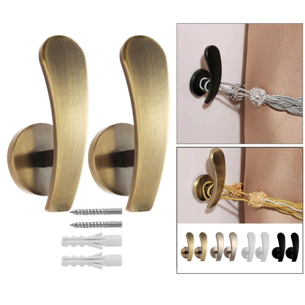 2Pcs Elegant Curtain Holdbacks Drapery Tieback Hooks for Home Decor