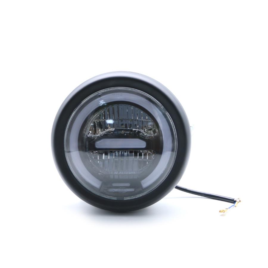 6.8'' Motorcycle Metal Retro Amber Halo Ring Angel Eye Led Headlamp With Bracket