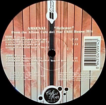 12-дюймовая пластинка ARSENAL - Выпуск DISCO1 Café del Mar Mu 2000 Испания Танцевальная и электронная музыка Б/у