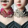 4PCS Spring Summer Short Mesh Scarves with Pearl Retro Elegant Fashion Versatile Casual Fake Collar Scarves