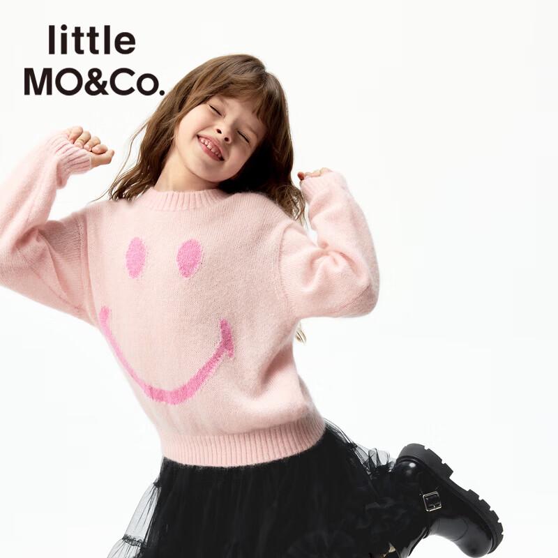 little MO&Co. Kids Mohair Blend Smiley Face Pullover Sweater