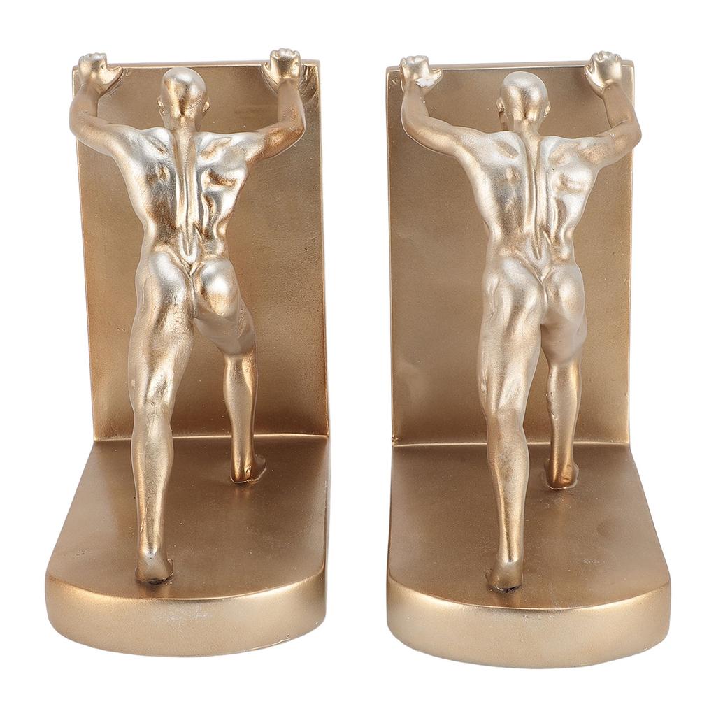 1 Pair Man Decorative Book Ends Art Bookend Decorations for Home Office Desk Bookshelf Study