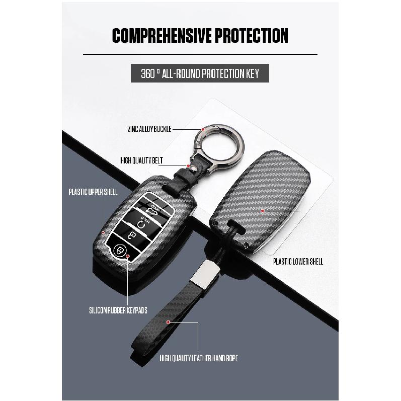 3 4 Buttons Carbon Style ABS Car Key Case Cover Fob for KIA Sportage Cerato Optima K2 K3 K4 K5 RIO Picanto Soul Sorento Sedona