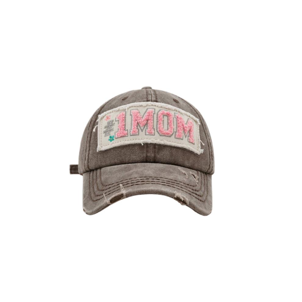 (L, Light Brown) Women Mother's Day Sun Hat Breathable Sun Protection Letter Embroidery Baseball Hat Holiday Outdoor Travel Cap