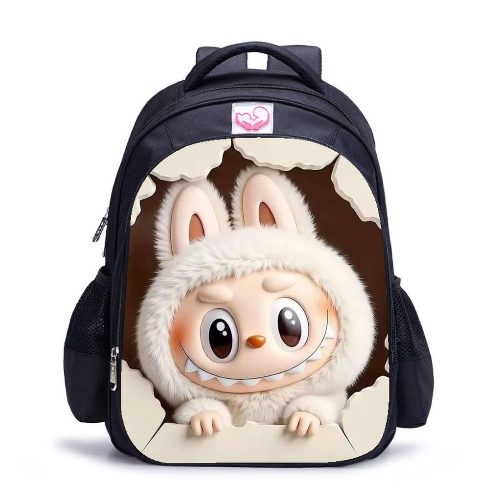 Трендовый детский рюкзак Labubu для детского сада, школьный рюкзак, черный мужской и женский рюкзак, мультяшный студенческий рюкзак 5529