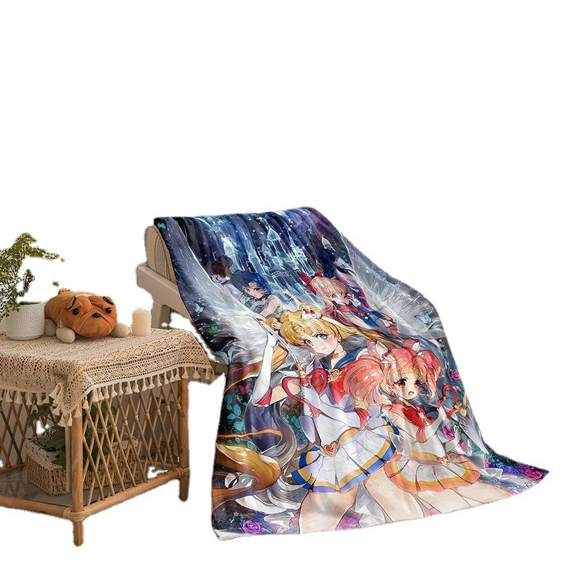Мультяшная серия «Красивая девушка», двустороннее фланелевое одеяло с 3D-цифровой печатью