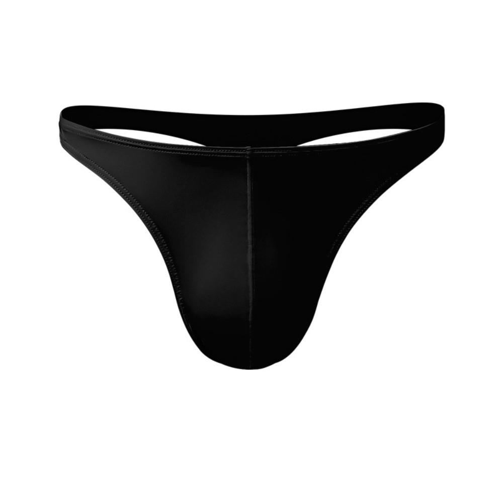 Comfortable Low Waist Men Ice Silk Thongs Underpants Solid Color Men's Panties Underwear T-back Male Briefs Men