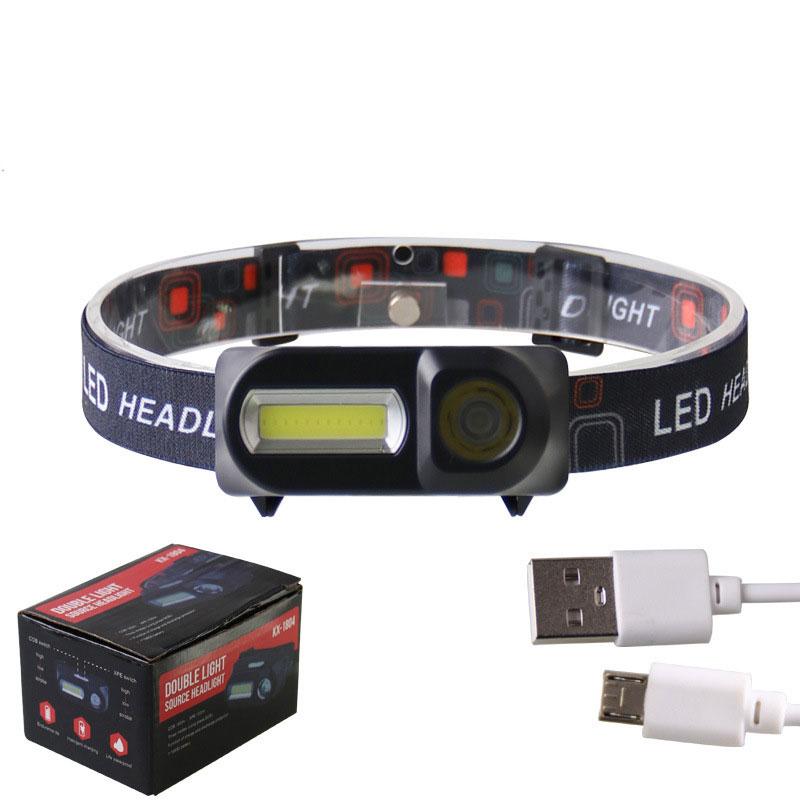 COB Налобные фонари USB Зарядка Налобные фонари Наружное освещение Рабочие фонари Пластиковые налобные фонари Фонари для ночной рыбалки