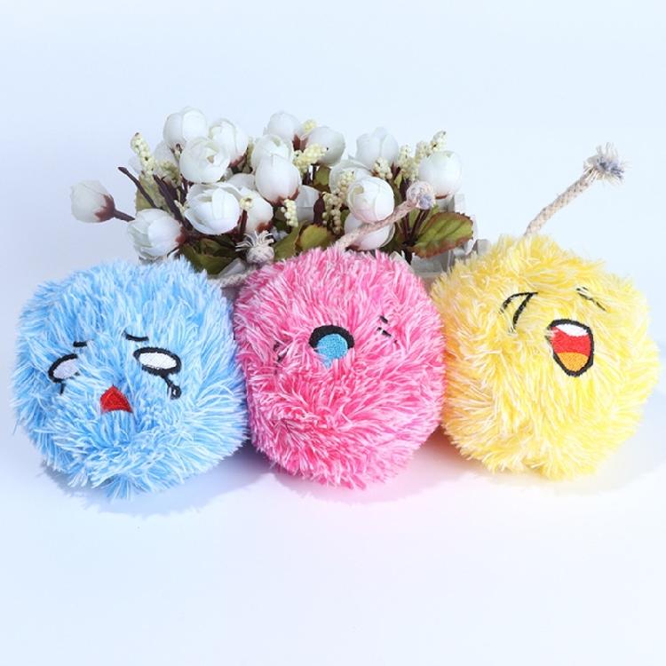 Colorful Balls Cat Toy Pompoms Squeaking Chasing Balls 4" Diameter