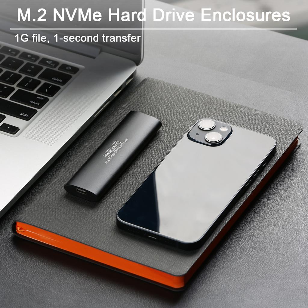 Xiaomi Корпус для M.2 NVMe SSD в алюминиевом корпусе, USB C 3.1 Gen2 10 Гбит/с, Внешний бокс для NVMe PCIe M2 SSD 2230/2242/2260/2280