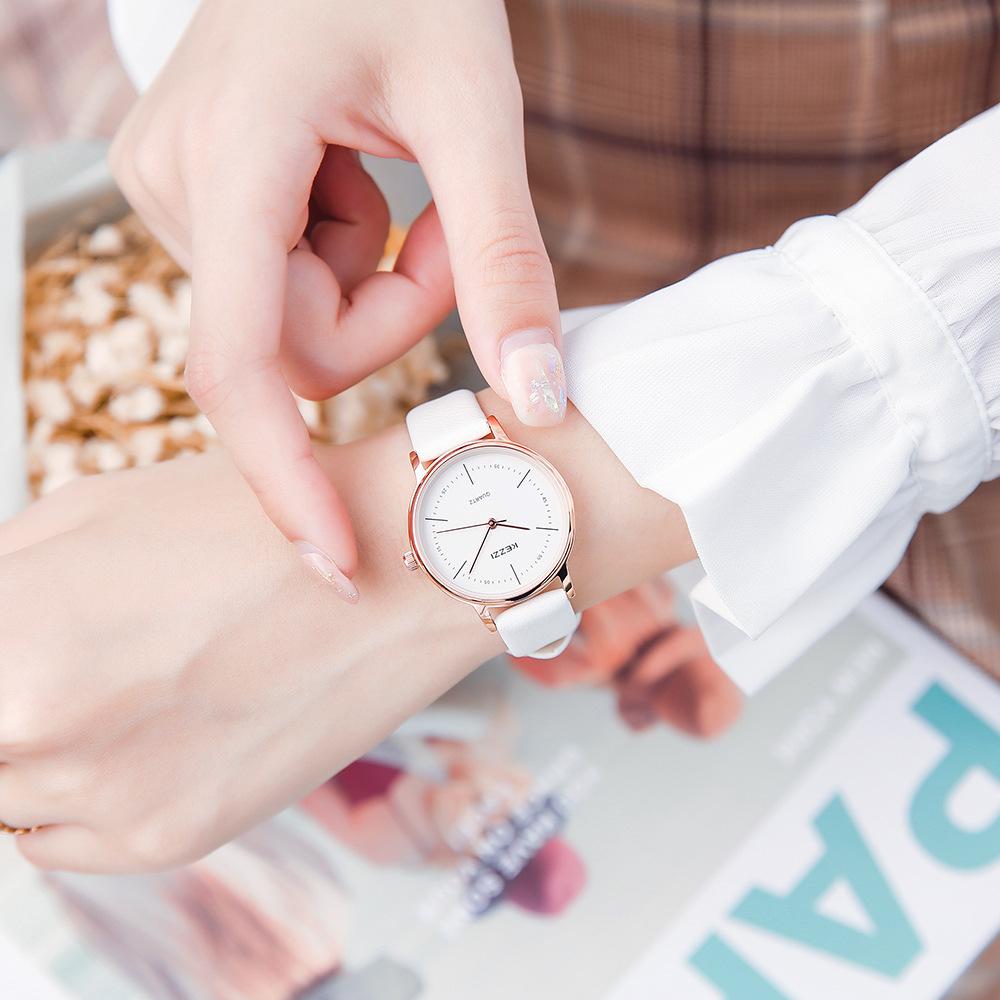 Women's Watch Simple Ins Belt Temperament Quartz Watch Digital Scale Casual Student Watch for Women