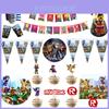 Яркие товары для вечеринки в стиле Roblox для детских празднований дня рождения с баннерами и топперами для торта