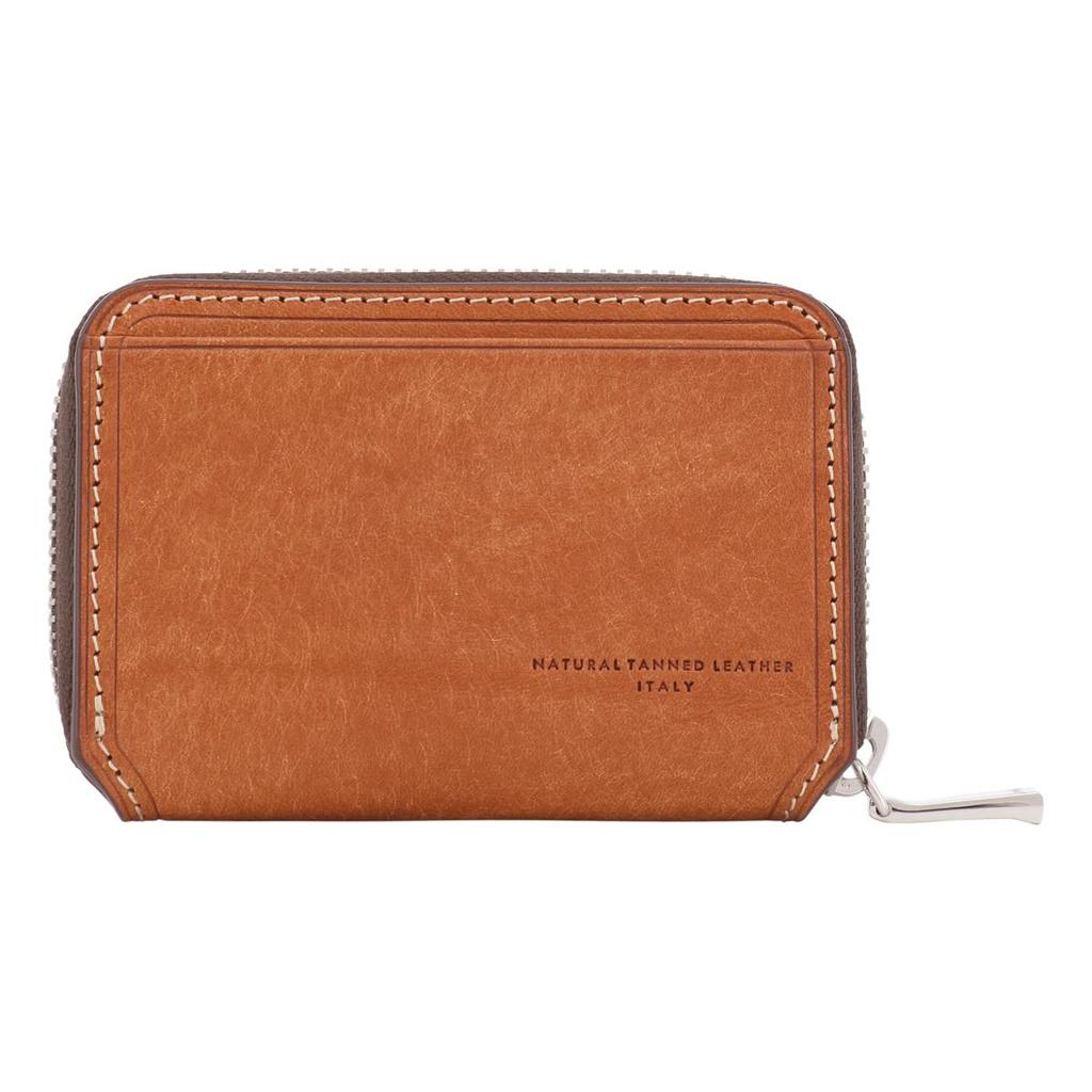 Кошелек для монет из натуральной кожи 780611 Margo II, круглый чехол для карт на молнии, чехол для монет из воловьей кожи зеленого цвета [Takeo Kikuchi] для мужчин [05]