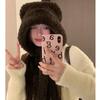 Cute Bear Plush Hat Ins Knitted Hat Cute Warm Ear Protection Lei Feng Hat Women's Winter Thick Korean Version Versatile
