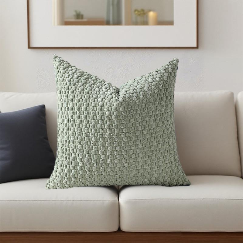Solid Color Bubble Granule Corduroy Pillowcase Seat Cushion Protective Cover