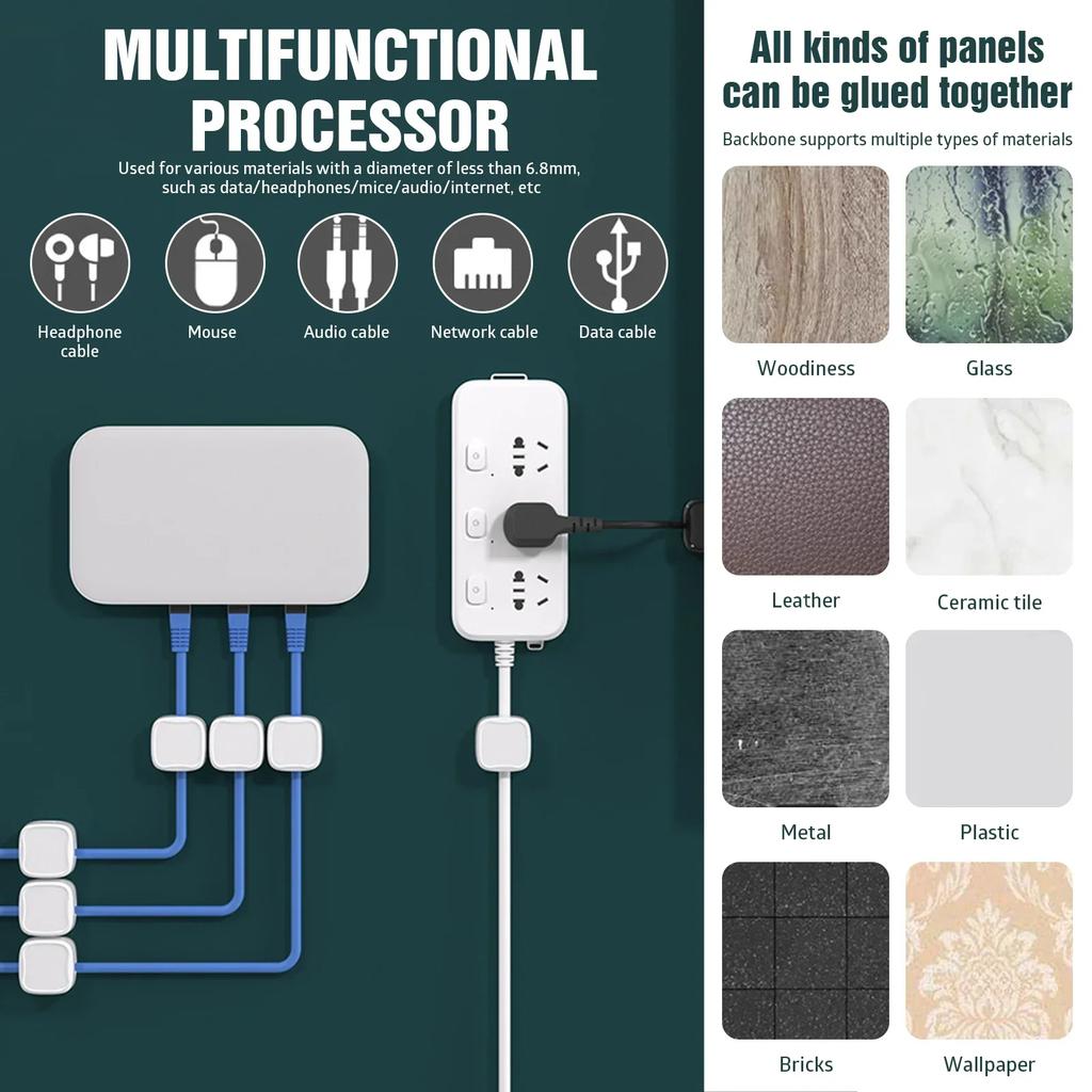 24/12/6 шт. Магнитные клипсы-органайзеры для кабелей, органайзер для проводов, держатель шнура, намотка для зарядного кабеля, настенный крючок