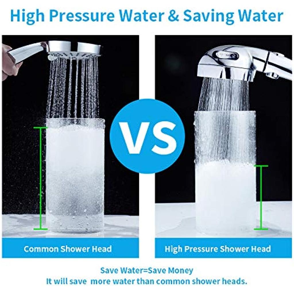 High Pressure Handheld Shower Head with ON/OFF Pause Switch 3 Spray Modes Water Saving Showerhead, Detachable Puppy Shower Accessories