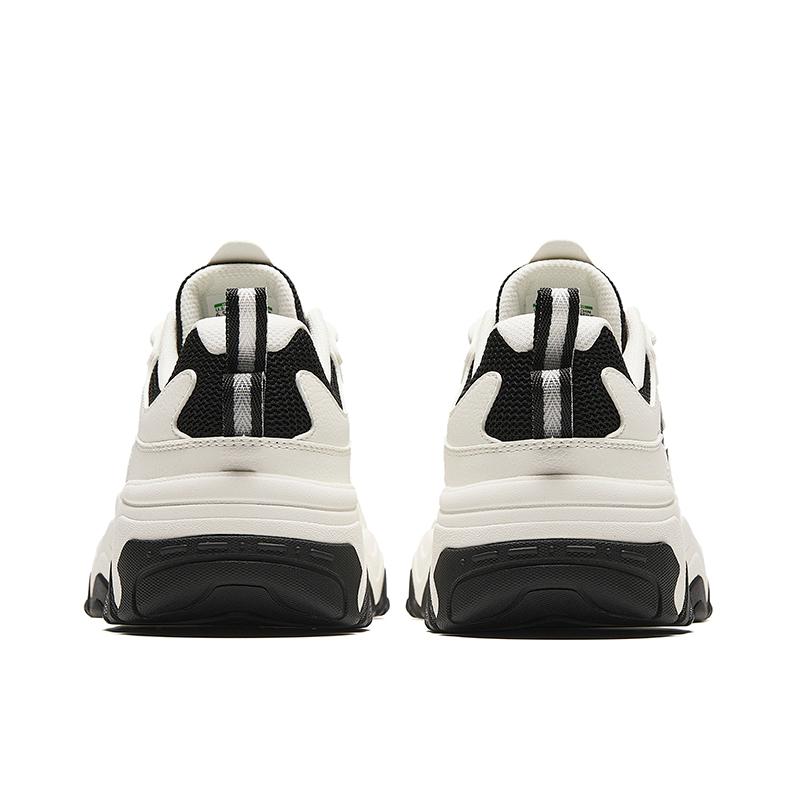 Anta Starry Sea Thick Sole Height Increasing Low Top Casual Shoes Women Sneakers Beige Black 922428807-5