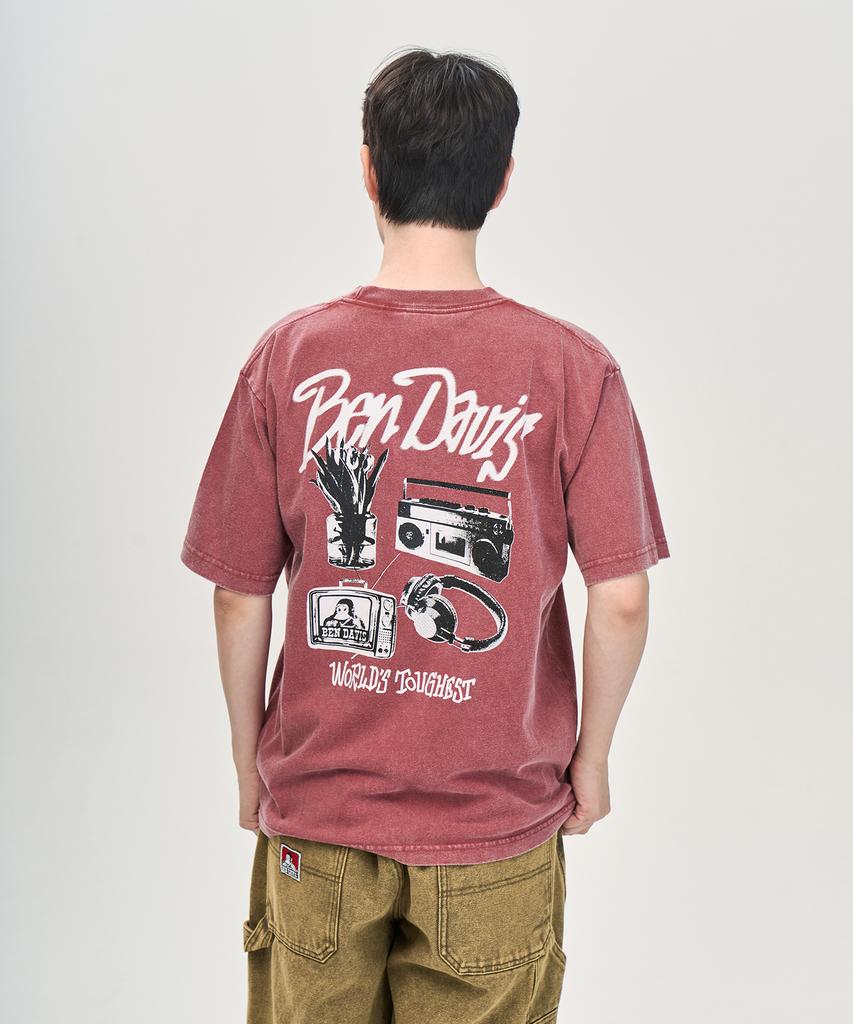 BEN DAVIS Holiday Washed Vintage T-Shirt Red