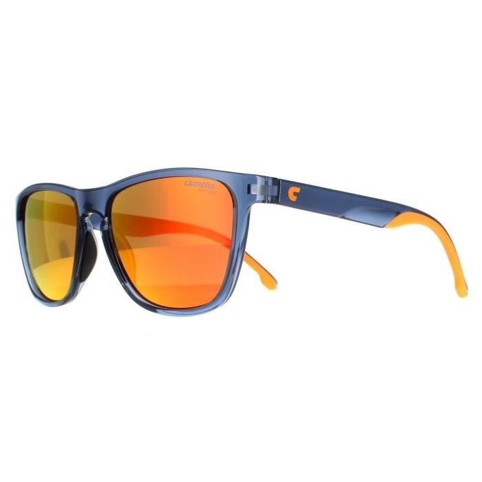 Sunglasses - CARRERA - 8058-S - Blue Frame - Orange Mirror Lenses - Protection 3