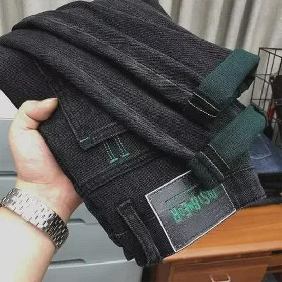 «Мужские джинсы с буквами в стиле Гонконга, лето 2023 г. — модные брюки в стиле хип-хоп для улицы»