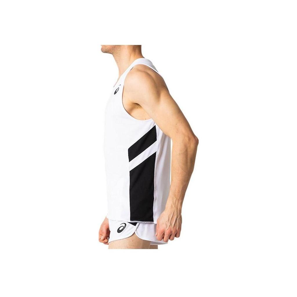 Asics Logo Print Striped Detail Pullover Running Tank Top Men Tank Tops White 2091A124-100
