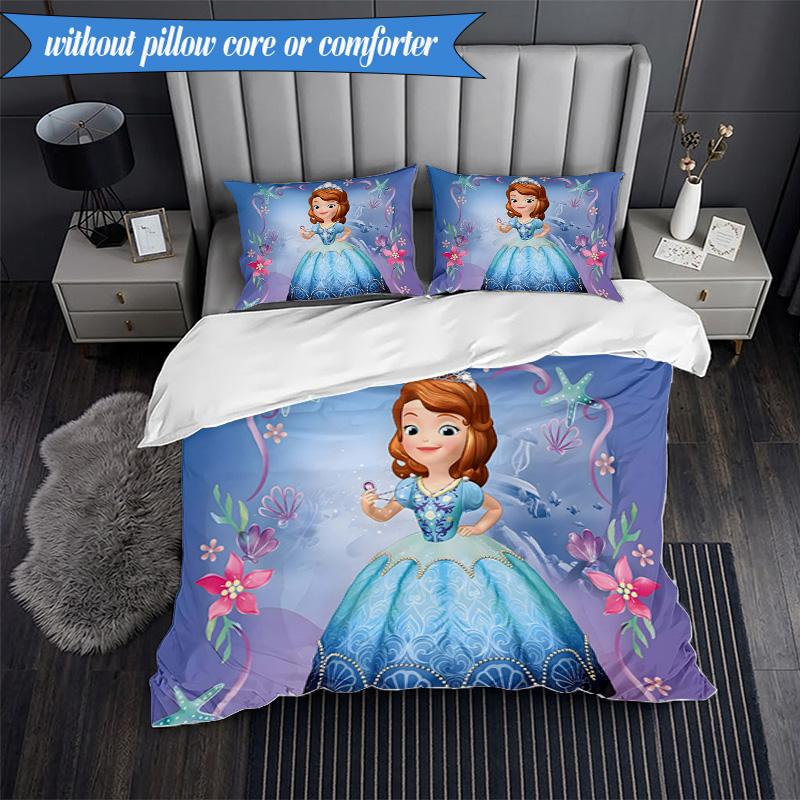 Princess Sofia 3pcs K-pop music group Bedding set,Ideal for Bedroom, Dormitory,Including Duvet Cover And 2pcs Pillowcases,Fan gifts