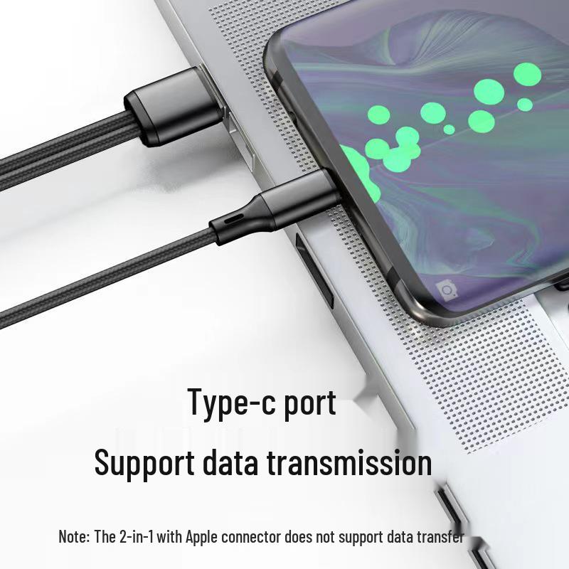 Высокоскоростной плетеный многоголовочный кабель для зарядки 6A для Android, Apple и Type-C