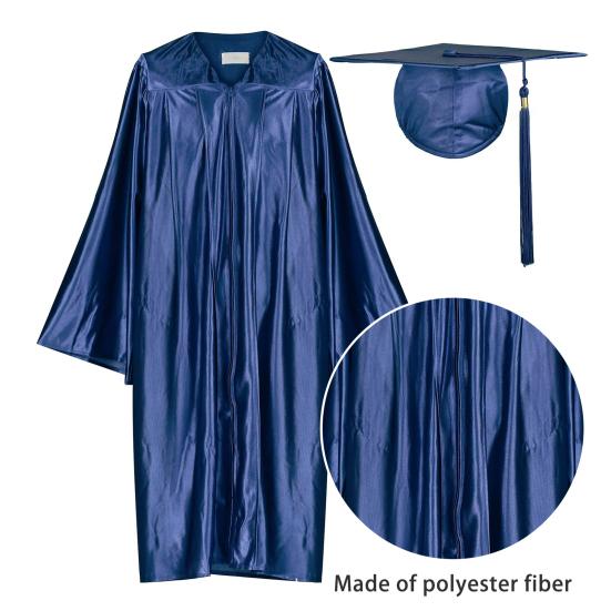 1 комплект, унисекс, выпускной халат, шапка, передняя молния, свободный V-образный вырез, свободная кисточка, годовая бирка, колледж, бакалавр, доктор, магистр, выпускное платье, кепка, комплект с кисточками