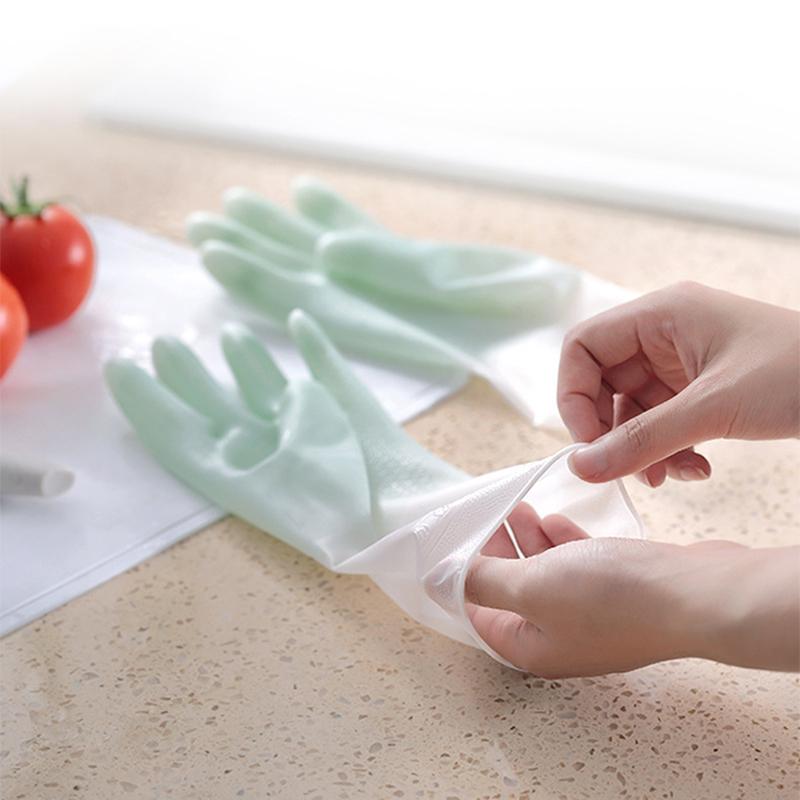 Kitchen Gloves Rubber Household PVC Dishwashing Tools 1PCS Reusable Durable Cleaning Tools Non-slip Protective Handwear Premium Accessories