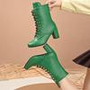 Stylish Women's Short Martin Boots With Rivets And Lace-up Design For Fall And Winter