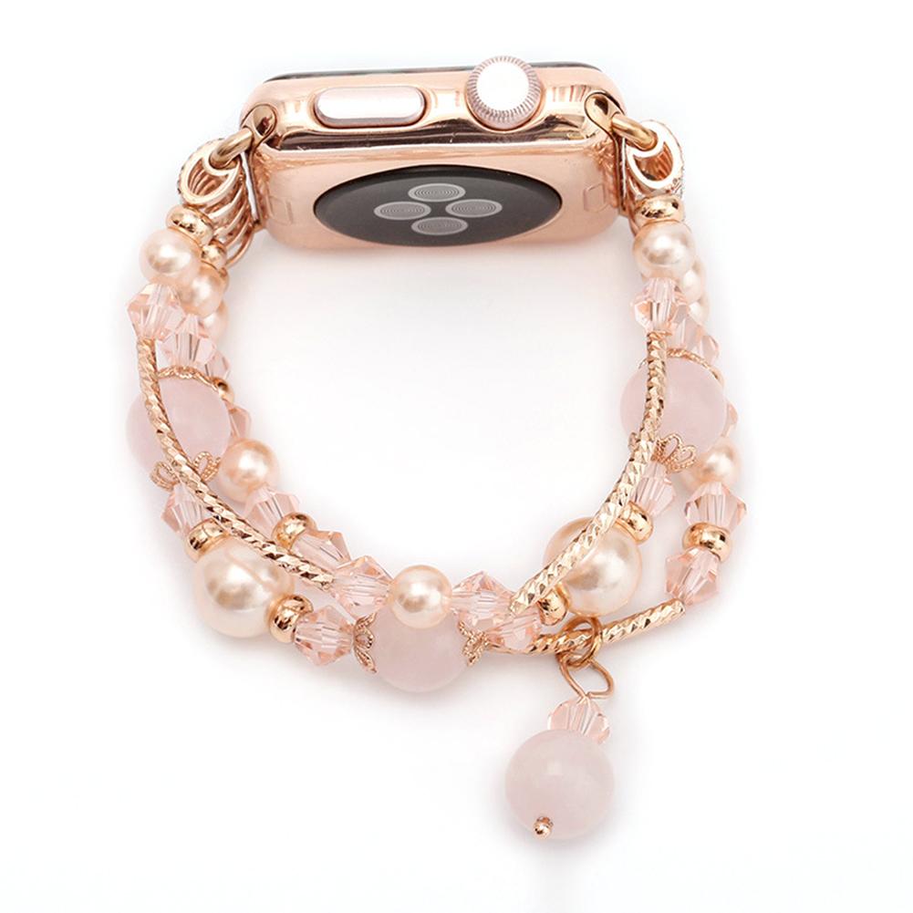 Fashion Faux Agate Beads Bracelet for Apple iWatch Series 1 2 42/38mm Women's Watch Band Strap