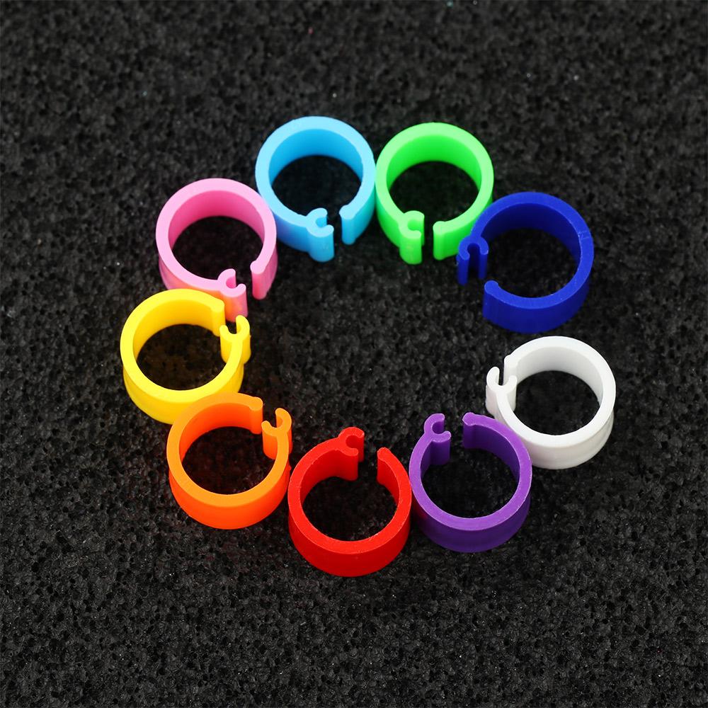 100 Pcs Colorful Bird Animal Leg Band Rings Poultry Clip