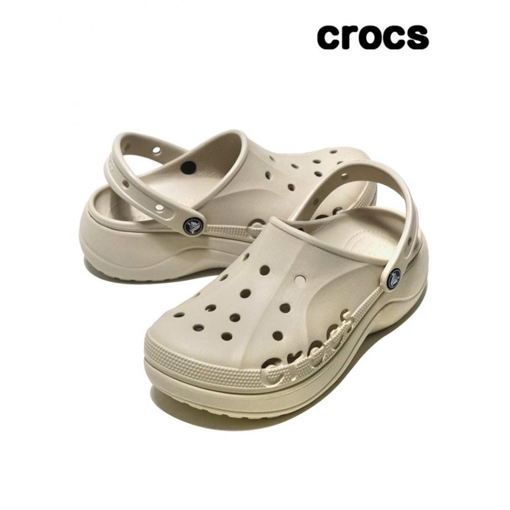 Crocs Сандалии женские Baya Platform Clog Winter White 208186 11s