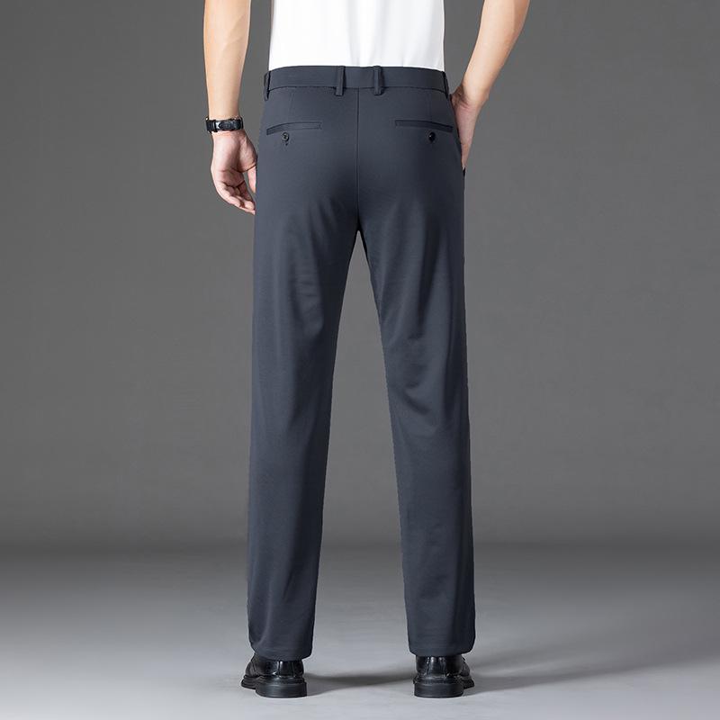 Мужские брюки из высокоэластичного материала Ice Silk: Износостойкая, устойчивая к царапинам, дышащая, удобная повседневная деловая одежда для весны и лета