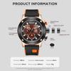 BORUSE Large Dial Men's Watch Sports Chronograph Waterproof Quartz Watch Luxury Leisure Watch Simulate Hollow Men's Watch Silicone Strap Watch for Men